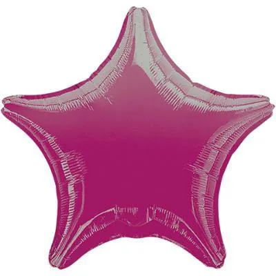 Metallic Fuchsia Star Shaped Foil Balloon - 45cm