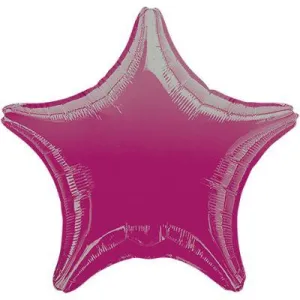 Metallic Fuchsia Star Shaped Foil Balloon - 45cm