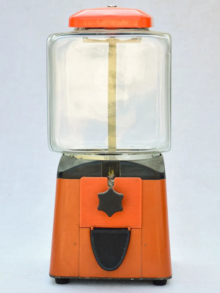 Mid-century French gumball dispenser - orange