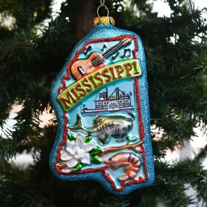 Mississippi Glass Ornament