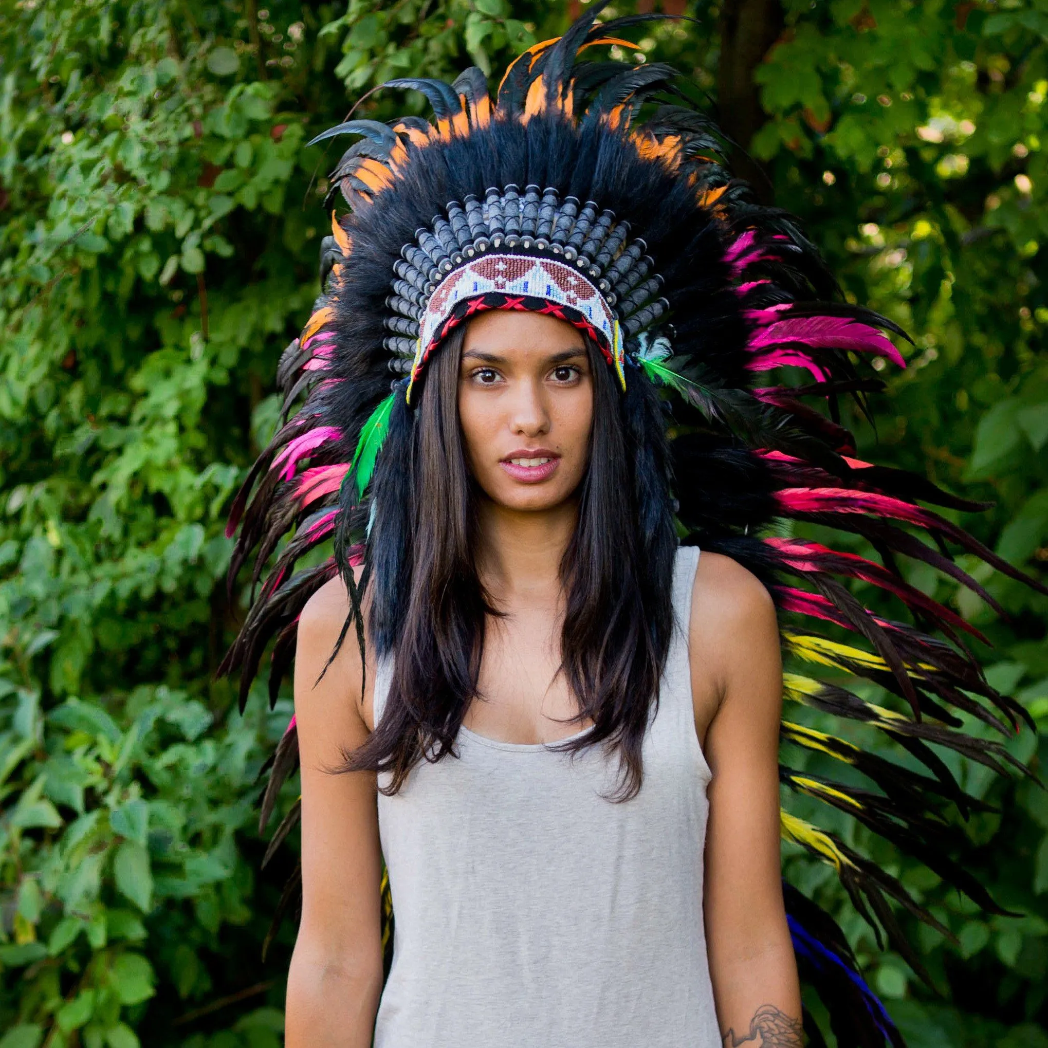 Mixed Colors War Bonnet - 130cm