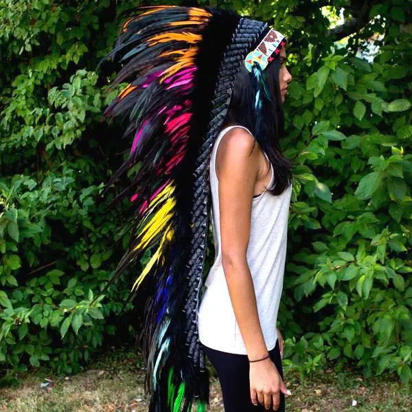 Mixed Colors War Bonnet - 130cm