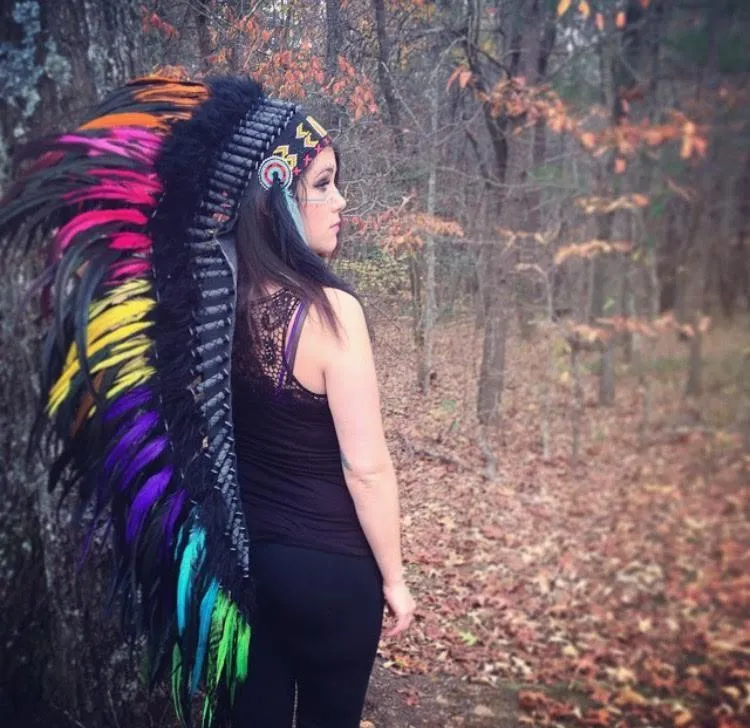 Mixed Colors War Bonnet - 130cm