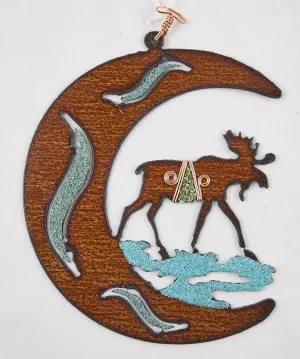Moose Moon Metal Hanging Art