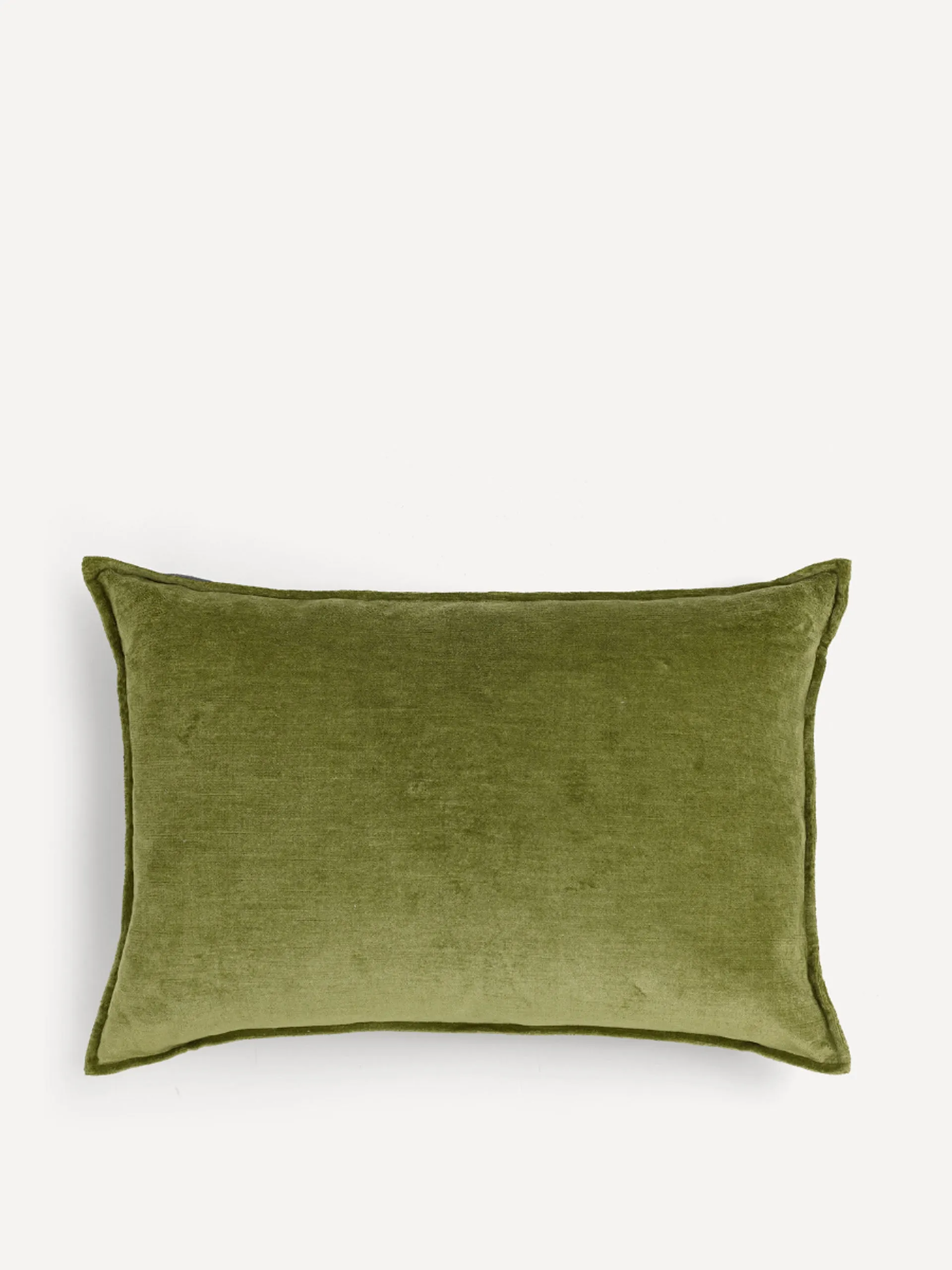Moss verity linen velvet rectangular cushion