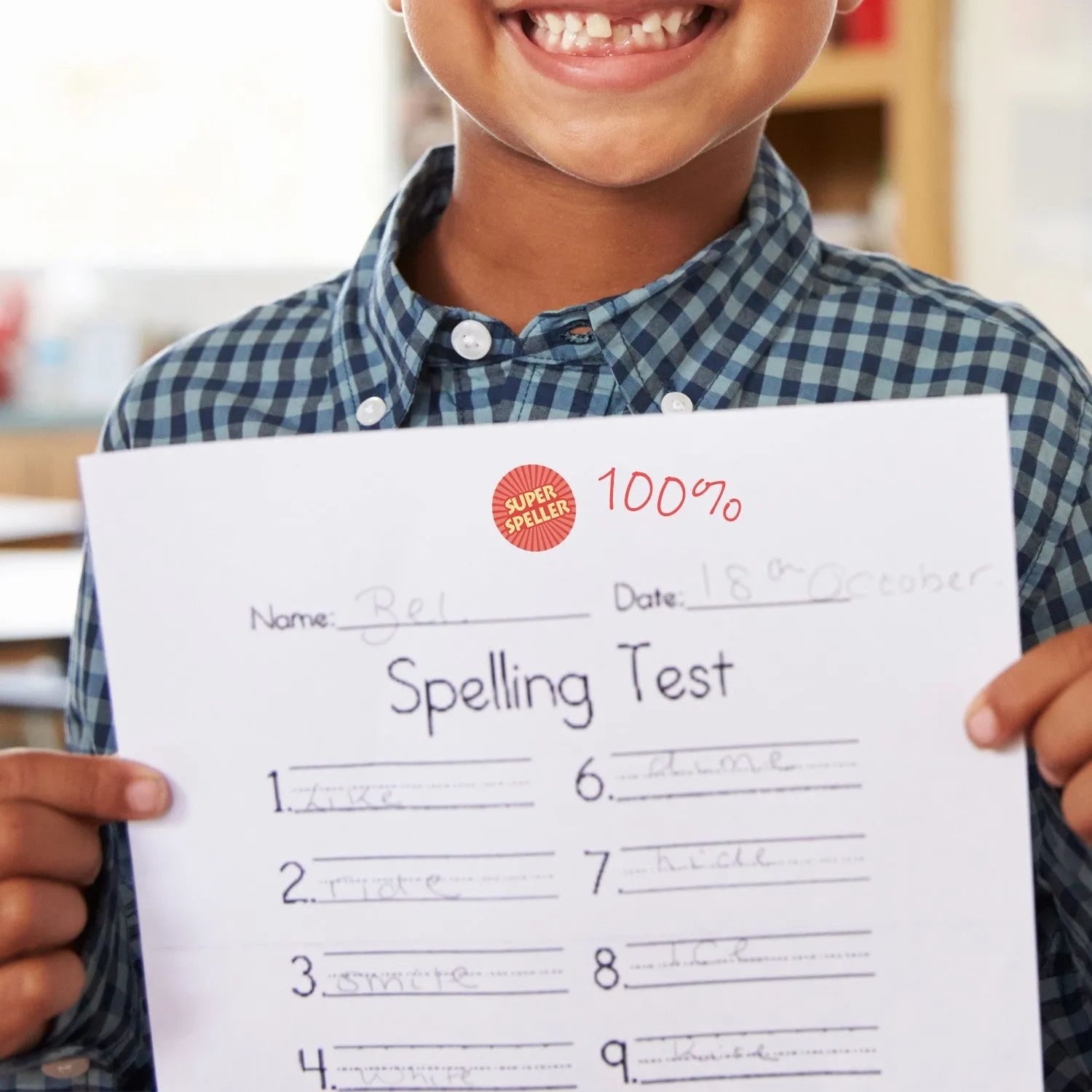 Motivational Teacher Reward Stickers for Students: Vocab & Spelling (1,080 Stickers)