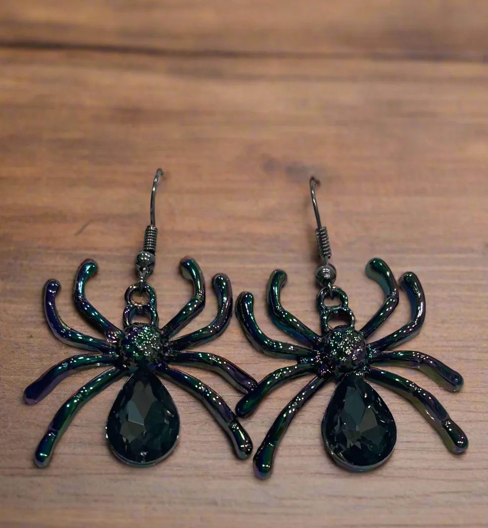 Multi Colored Spider Earrings
