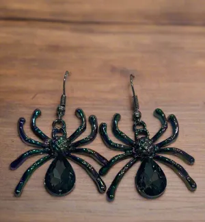 Multi Colored Spider Earrings