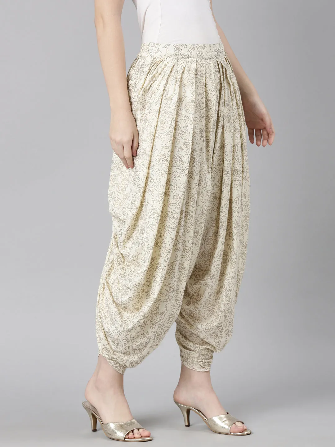 Neeru's Beige Color Dhoti Pant