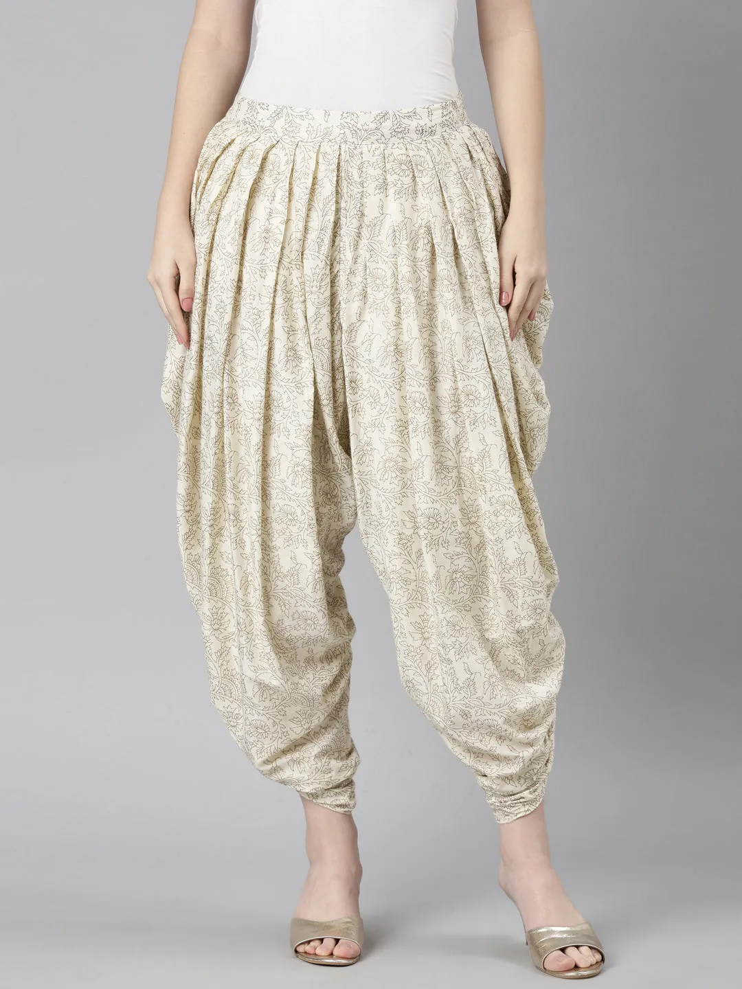 Neeru's Beige Color Dhoti Pant