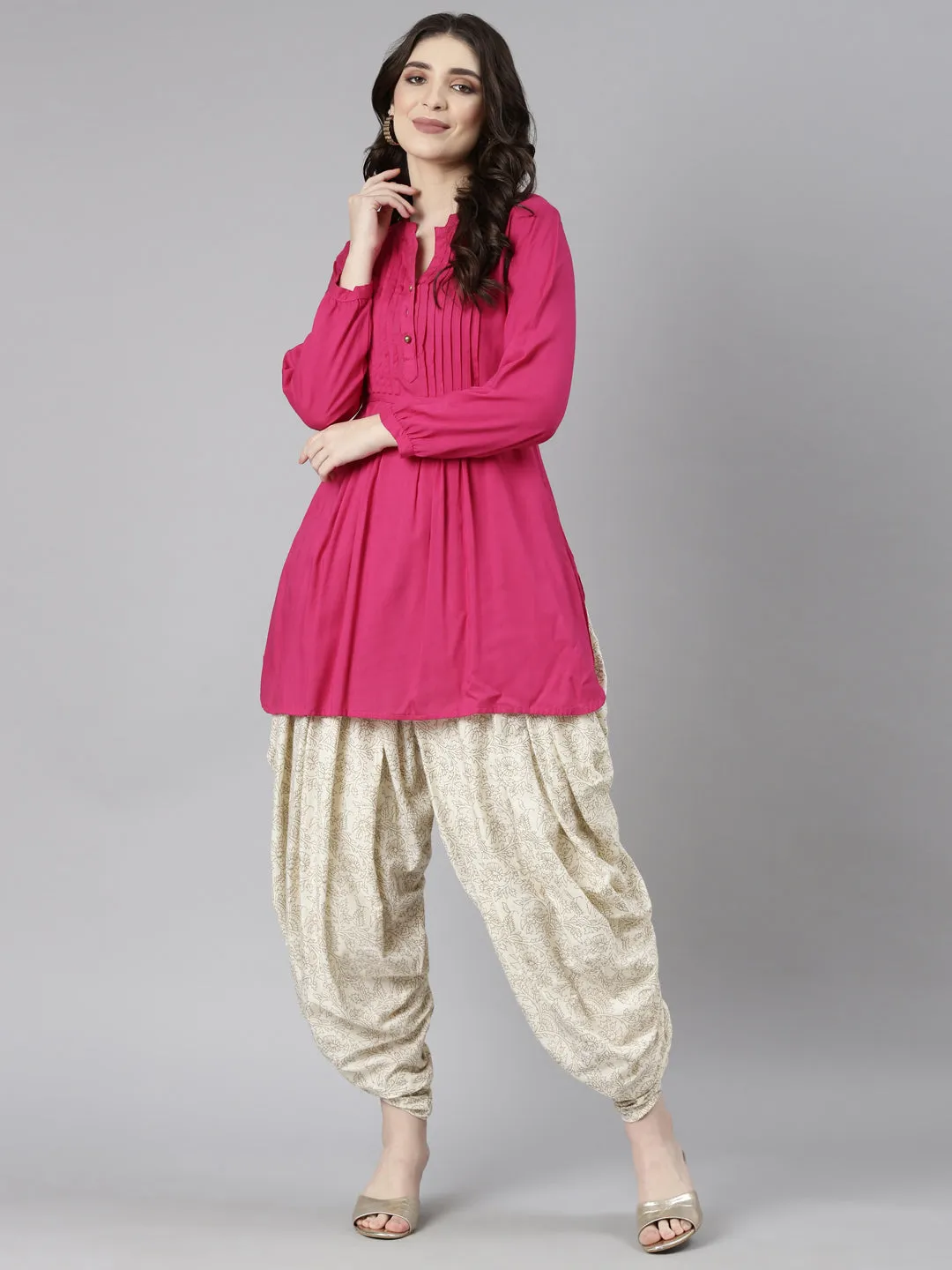 Neeru's Beige Color Dhoti Pant