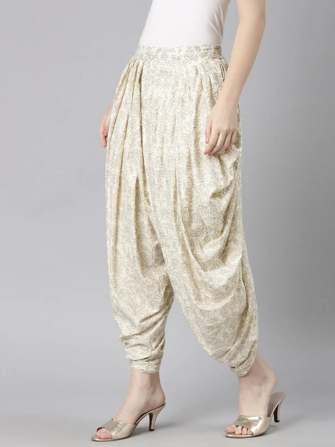 Neeru's Beige Color Dhoti Pant