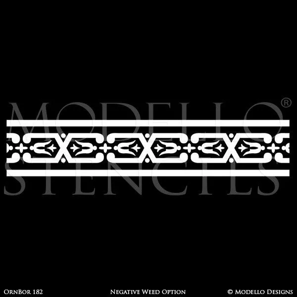 OrnBor182 Custom Border Stencil
