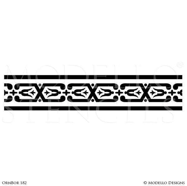OrnBor182 Custom Border Stencil