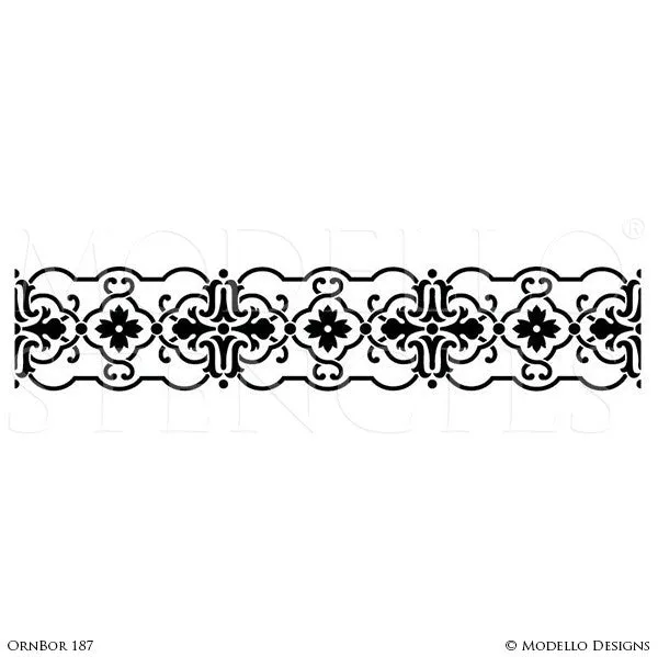 OrnBor187 Custom Border Stencil
