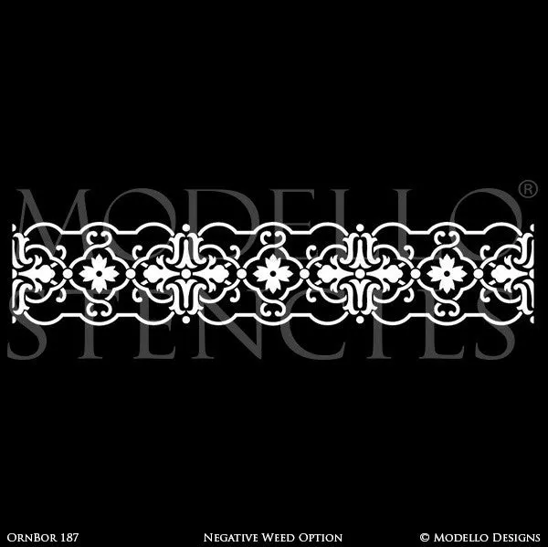 OrnBor187 Custom Border Stencil