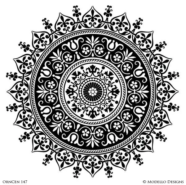 OrnCen147 Custom Medallion Stencil