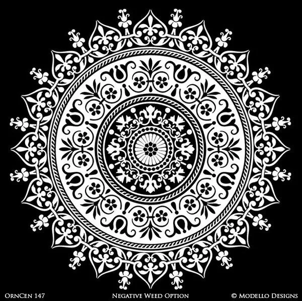 OrnCen147 Custom Medallion Stencil