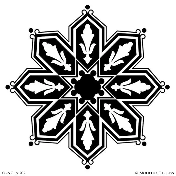 OrnCen202 Custom Medallion Stencil