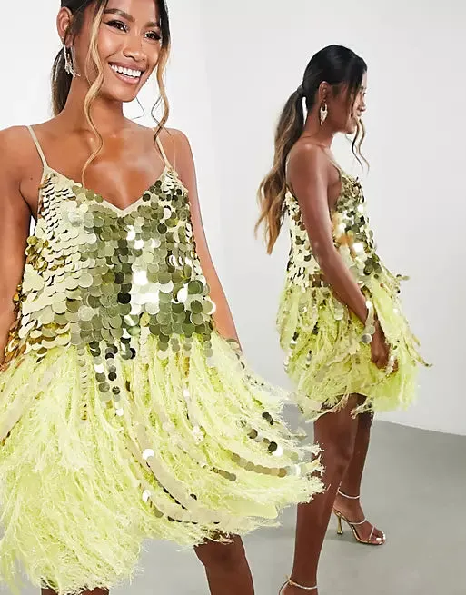 Paillette Sequin Stylish Mini Dress