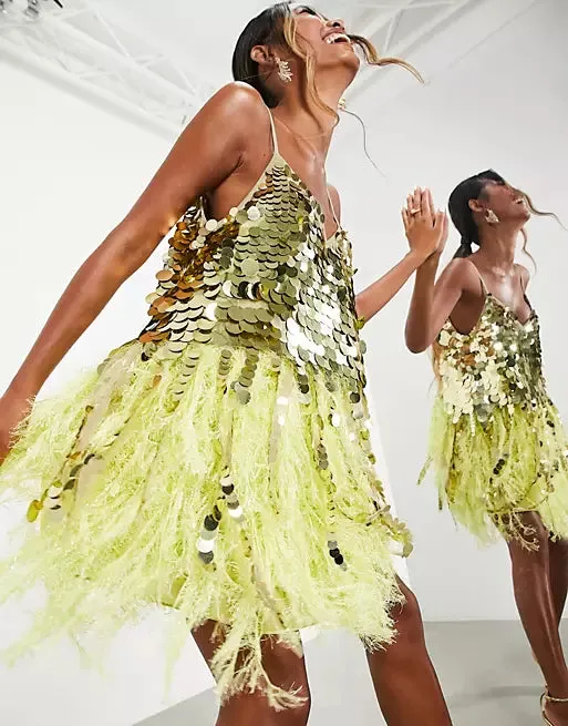Paillette Sequin Stylish Mini Dress