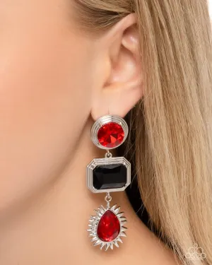 Paparazzi Earring ~ Entertaining the Thought - Red