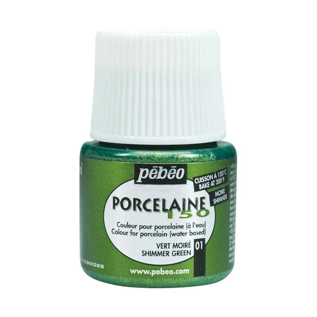 Pebeo Porcelaine 150 Ceramic Paint 101 - Shimmer Green