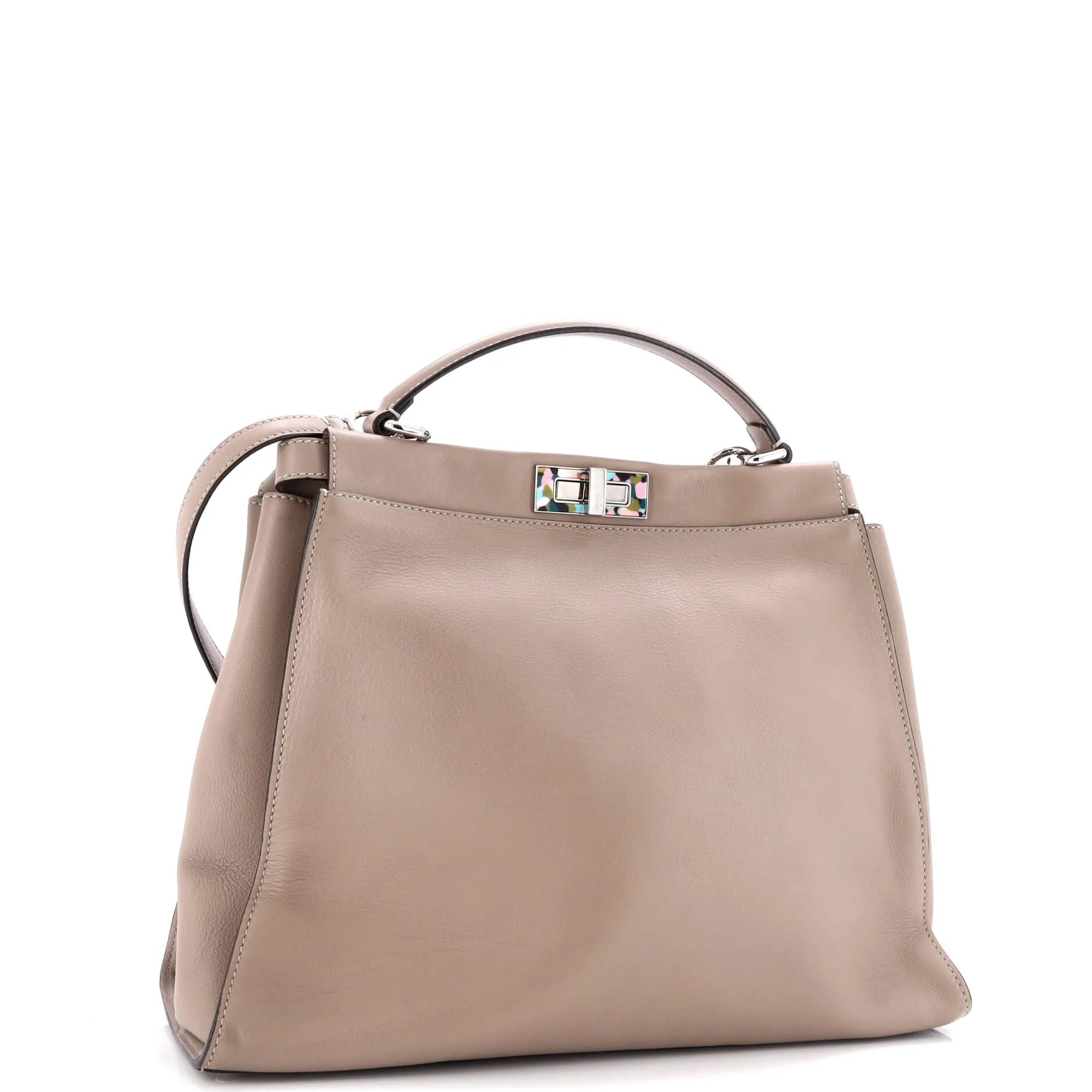 Peekaboo Bag Leather with Tortoise Detail Large