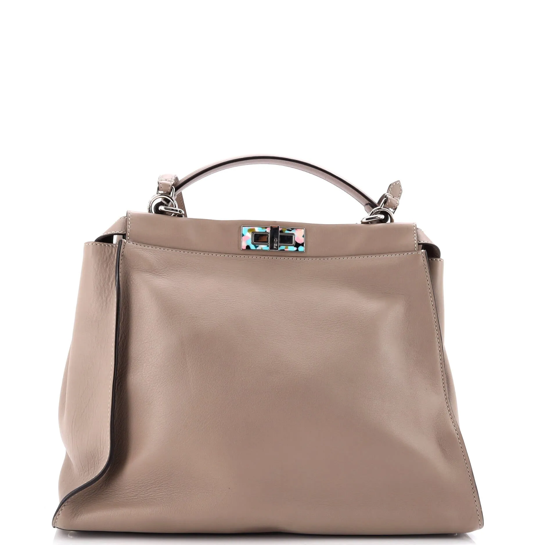 Peekaboo Bag Leather with Tortoise Detail Large