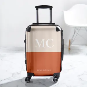 Personalised Suitcase | Colourblock in Vanilla   Caramel