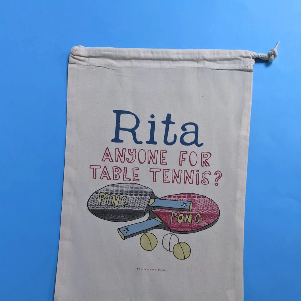 Personalised Table Tennis Kit Bag