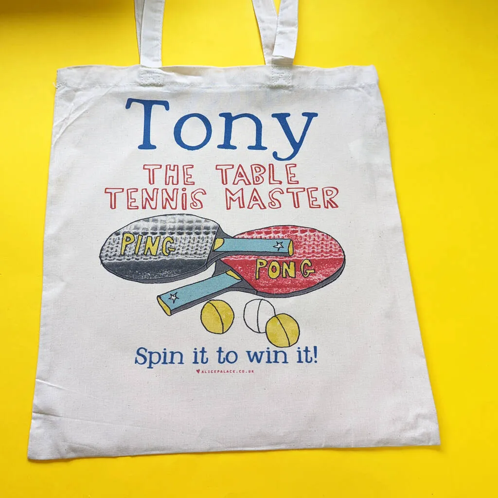 Personalised Table Tennis Kit Bag