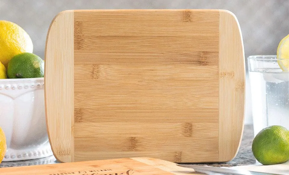 Personalized 8.5x11 Bamboo Cutting Board with Rounded Edge (Modern Collection)