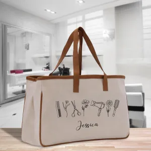 Personalized Hair Stylist Custom Cotton Canvas Tote Bag Hairdresser Gift Bag Beauty Salon Bag Stylist Supply Bag Barber Gift (HRST1007)