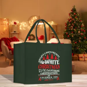 Personalized Name Christmas Cotton Canvas Large Tote Bag Custom Merry Christmas Gift Bag Xmas Party Bag Xmas Eve Gift Holiday Gift (CT1042)