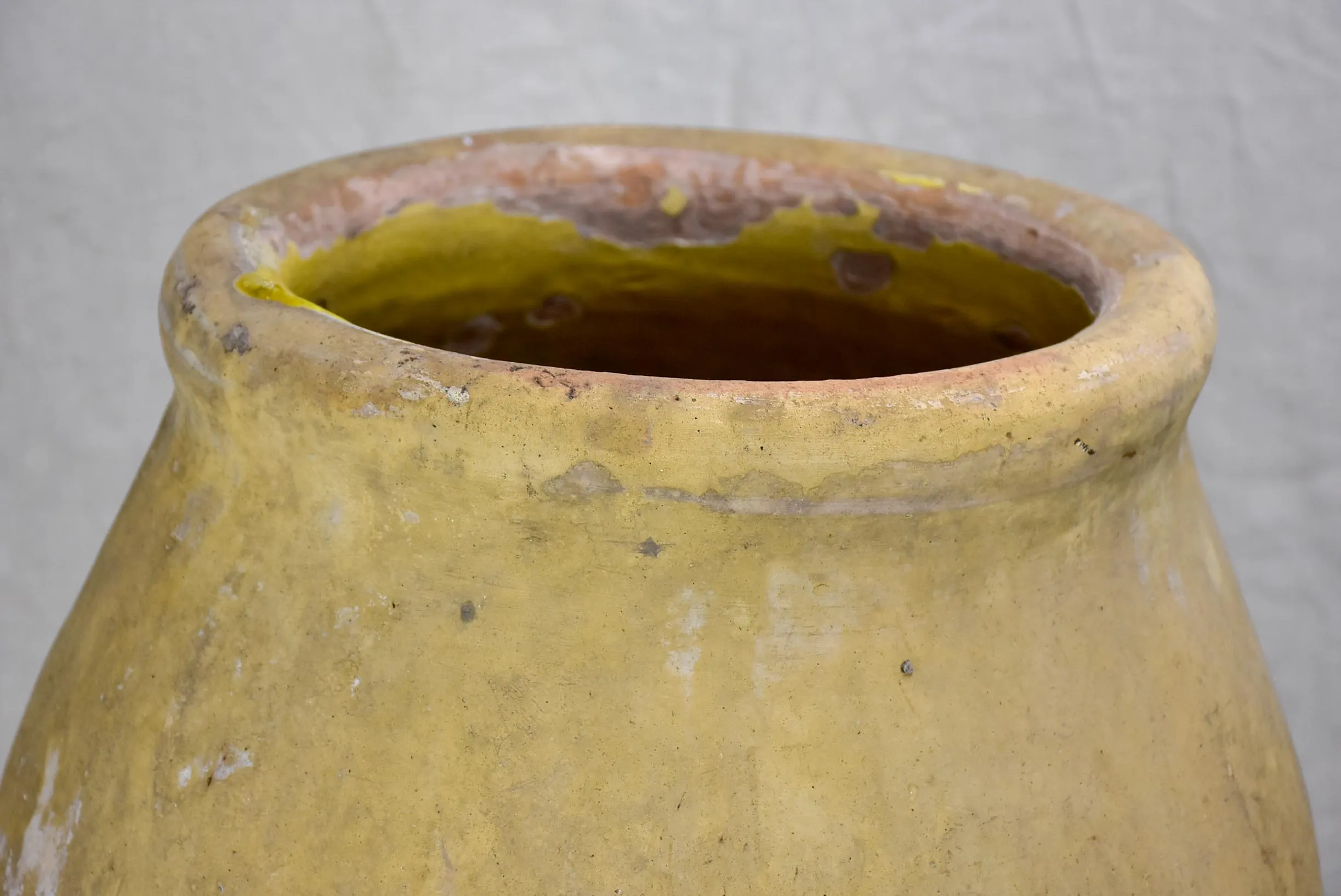 Petite 19th Century French olive jar from Biot