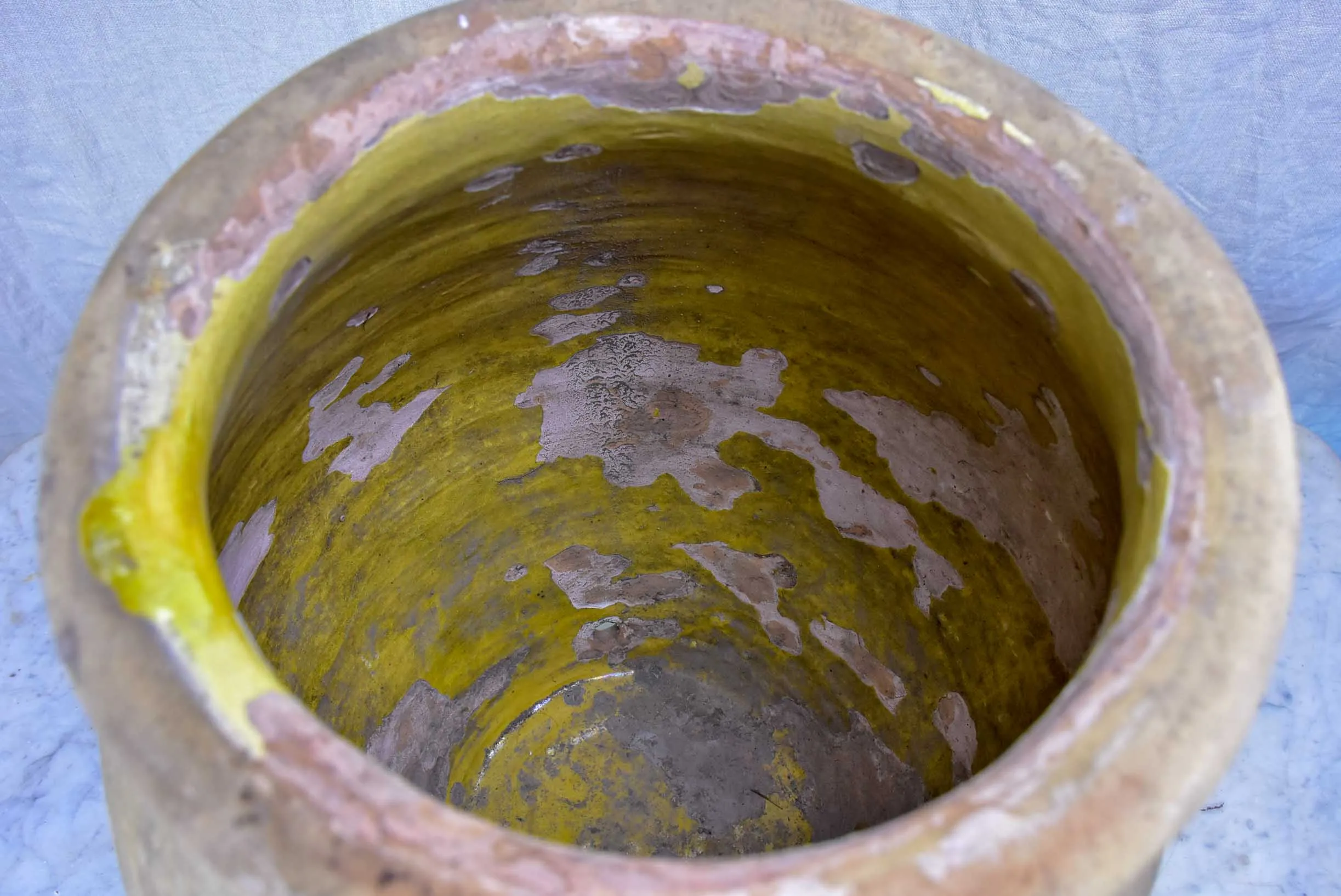 Petite 19th Century French olive jar from Biot