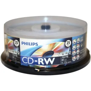 Philips CDRW8012/550 700MB 80-Minute CD-RWs, 25-ct Spindle