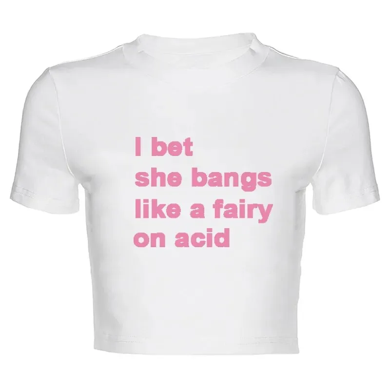 Pink Text Stylish Graphic Tee