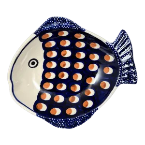Platter, Fish-Shaped, Small in "Pheasant Feathers" by Manufaktura | S014T-52