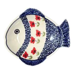 Platter, Fish-Shaped, Small in "Poppy Garden" by Manufaktura | S014T-EJ01