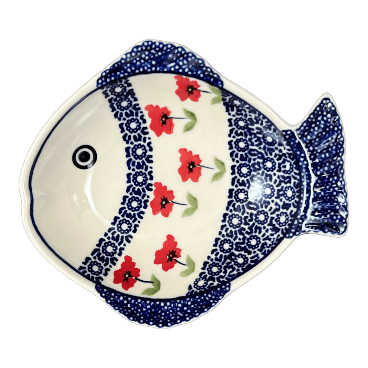 Platter, Fish-Shaped, Small in "Poppy Garden" by Manufaktura | S014T-EJ01