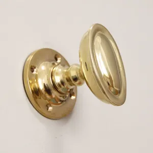 Polished Brass Oval Edwardian Door Knobs