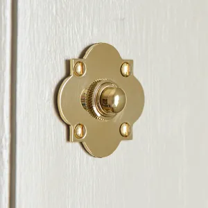 Polished Brass Quatrefoil Bell Push