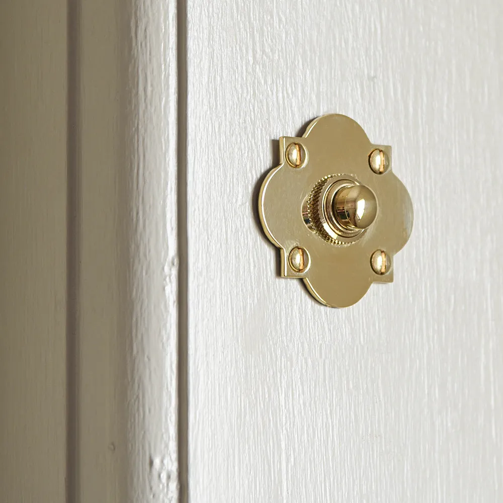 Polished Brass Quatrefoil Bell Push
