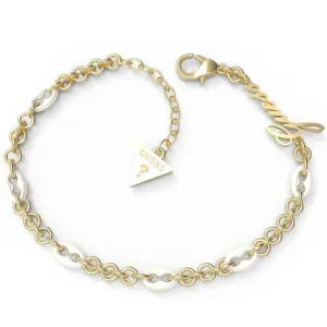 Pop Links Gold-Tone Bracelet White Multi Charms