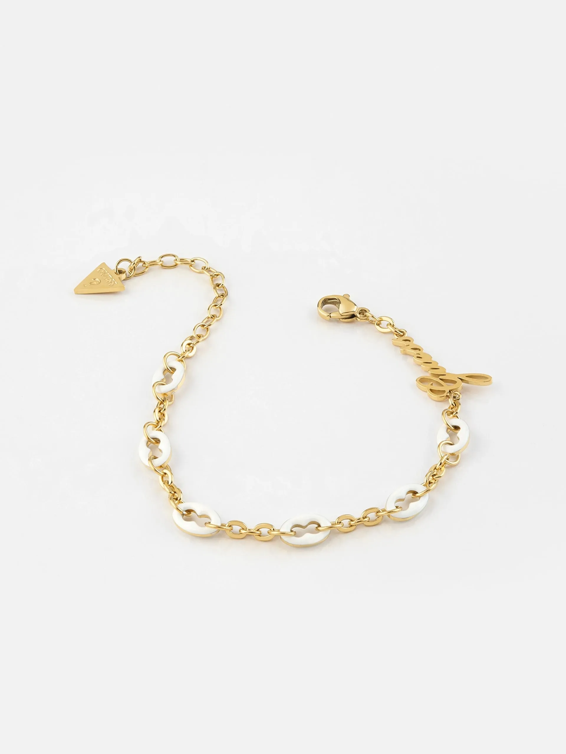 Pop Links Gold-Tone Bracelet White Multi Charms
