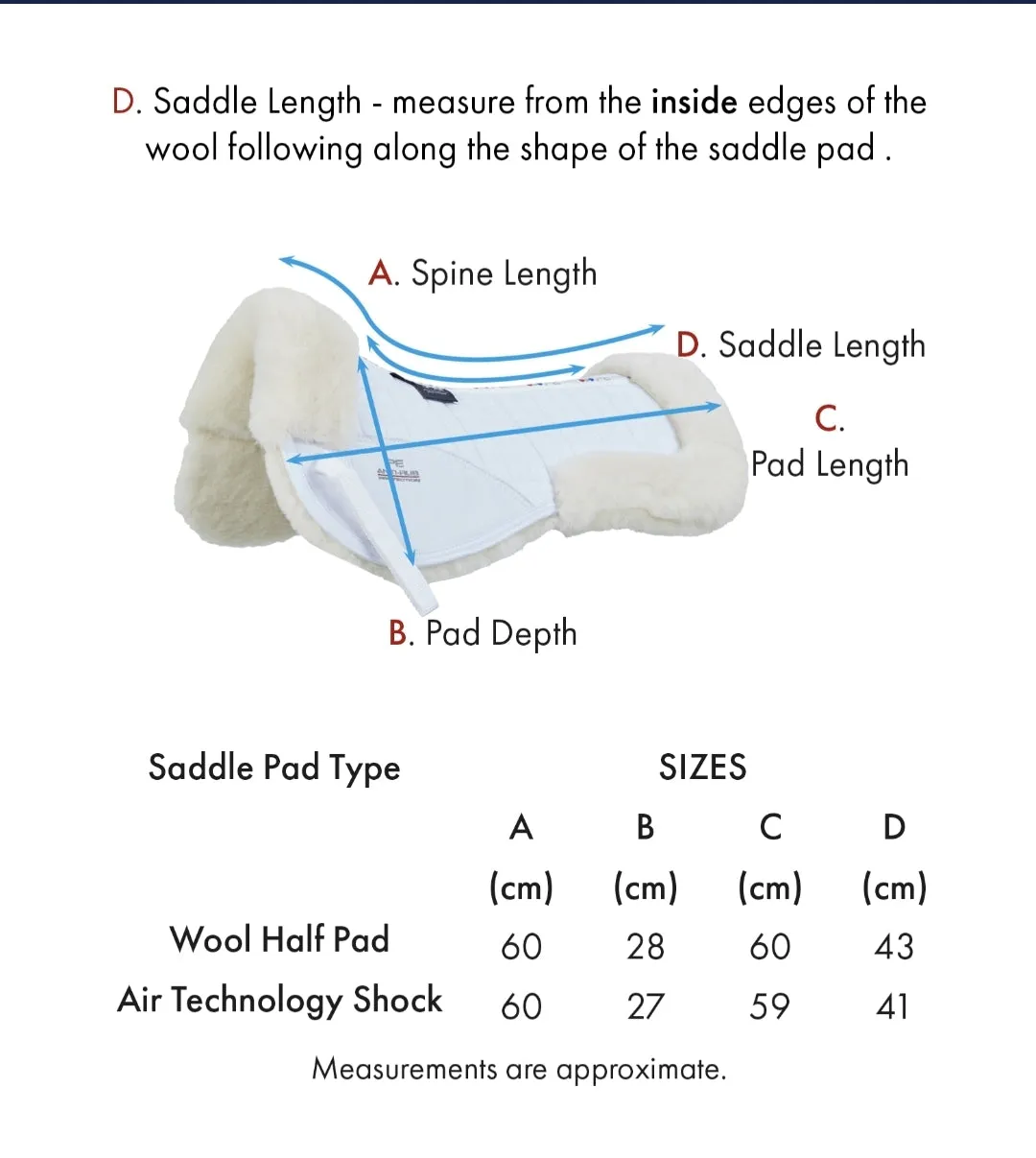 Premier Equine Airtechnology Shockproof Wool Saddle Pad - Half Pad