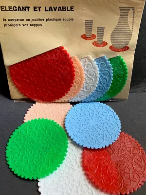 "Elegant" French 1960s Plastic Table Mats/ Coasters (with many other uses ..)