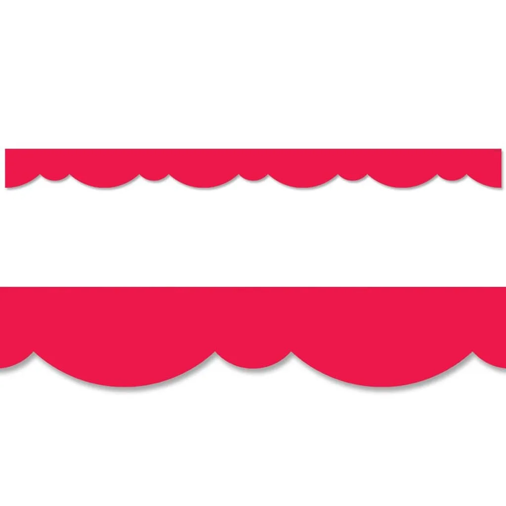Red Stylish Scallops Border Trim